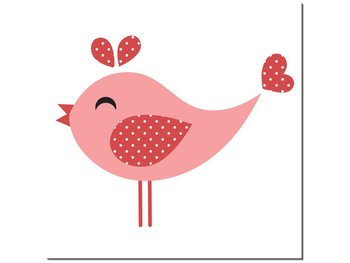 Obraz Różowy ptaszek w kropki, 30x30 cm - Oobrazy