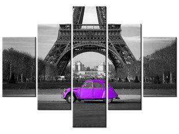 Obraz Samochód w Paryżu, 5 elementów, 100x70 cm - Oobrazy