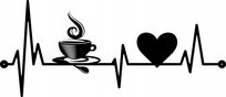 Obraz Ścienny Ażurowy Linia Życia Kawa Serce EKG Dekoracja Ścienna Kawa