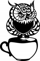 Obraz Ścienny Ażurowy Sowa Na Kawie Dekoracja Ścienna Kawiarnia Kawa