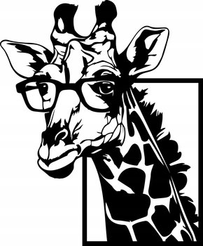 Obraz Ścienny Ażurowy Żyrafa W Okularach Śmieszna Dekoracja Ścienna - DrewnianyDecor