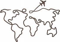 Obraz Ścienny Dekoracja Mapa Świata Podróże Samolot