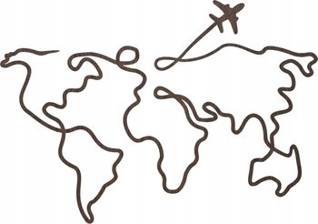 Obraz Ścienny Dekoracja Mapa Świata Podróże Samolot - DrewnianyDecor