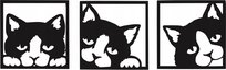 Obraz Ścienny Dekoracja Ścienna Koty Kotki na Trzech Panelach
