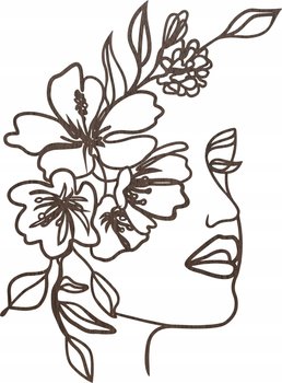 Obraz Ścienny Dekoracja Wiosenna line art Twarz Kobiety - DrewnianyDecor