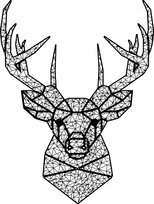 Obraz Ścienny Dekoracyjny line art Jeleń z Porożem