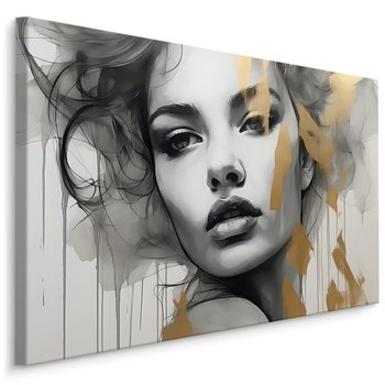 Obraz Ścienny Do Salonu Abstrakcyjny Portret Kobiety Styl Glamour 70Cm X 50Cm - Muralo