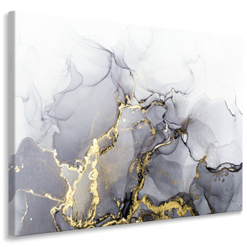 Obraz Ścienny MARMUR Abstrakcja Elementy Złota Akwarele 120cm x 80cm - Muralo
