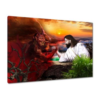 Obraz Siłowanie Jezusa z diabłem, 100x70cm - ZeSmakiem