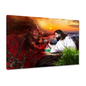 Obraz Siłowanie Jezusa z diabłem, 90x60cm - ZeSmakiem