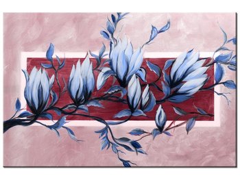 Obraz Słodycz magnolii niebiesko-różowa, 90x60 cm - Oobrazy