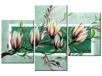 Obraz Słodycz magnolii w zieleni, 3 elementy, 90x60 cm - Oobrazy