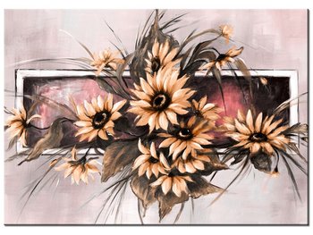 Obraz Słoneczniki w pudrowym rózu, 70x50 cm - Oobrazy