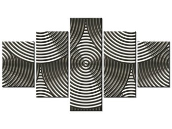 Obraz Srebrne obręcze, 5 elementów, 125x70 cm - Oobrazy