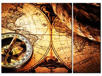 Obraz Stara mapa świata, 2 elementy, 70x50 cm - Oobrazy