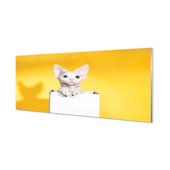 Obraz szklany TULUP grafika Siedzący kot, 125x50 cm - Tulup