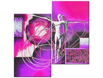 Obraz Tańczące postacie w fiolecie, 2 elementy, 60x60 cm - Oobrazy
