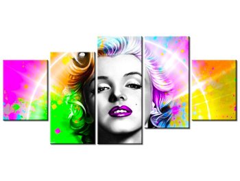 Obraz Tęczowa Marylin Monroe, 5 elementów, 150x70 cm - Oobrazy