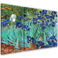 Obraz tryptyk na płótnie trzyczęściowy FEEBY, Irysy Van Gogh 60x30 - Feeby