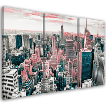 Obraz tryptyk na płótnie trzyczęściowy FEEBY, Nowy Jork Architektura USA 120x80 - Feeby