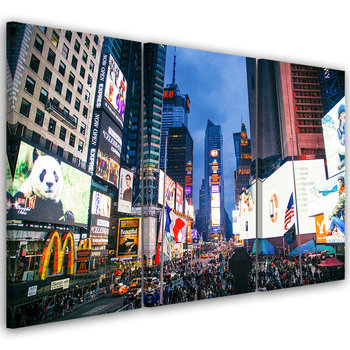 Obraz tryptyk na płótnie trzyczęściowy FEEBY, Nowy Jork Times Square 120x80 - Feeby