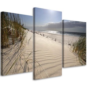 Obraz tryptyk na płótnie trzyczęściowy FEEBY, Wydmy Plaża Morze 60x40 - Feeby