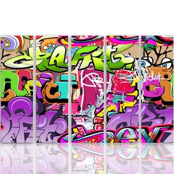 Obraz tryptyk pięcioczęściowy FEEBY, Abstrakcja Graffiti 100x70 - Caro