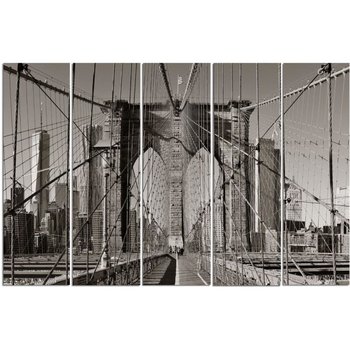 Obraz tryptyk pięcioczęściowy FEEBY, Brooklyn Bridge New York 100x70 - Caro