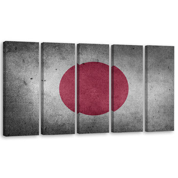 Obraz tryptyk pięcioczęściowy FEEBY, Flaga Japonii 100x40 - Feeby