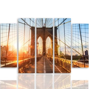 Obraz tryptyk pięcioczęściowy FEEBY, Most Brookliński NowyJork 100x70 - Caro