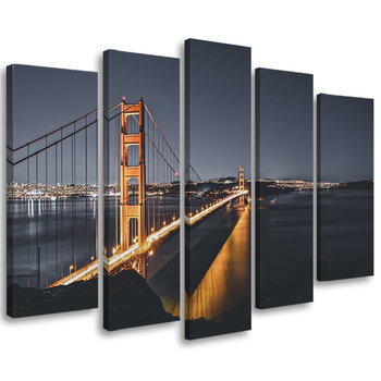Obraz tryptyk pięcioczęściowy FEEBY, Most Golden San Francisco 150x100 - Feeby