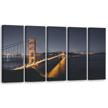 Obraz tryptyk pięcioczęściowy FEEBY, Most Golden San Francisco 150x60 - Feeby