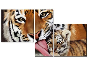 Obraz Tygrys i tygrysek, 3 elementy, 90x50 cm - Oobrazy