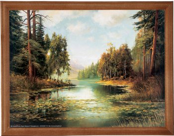 Obraz w drewnianej ramie, 18x24 cm- Pejzaż z Roztocza, K Brocki - Postergaleria