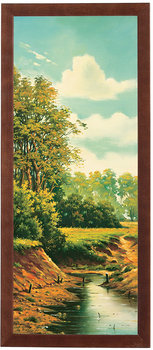 Obraz w drewnianej ramie, 20x50 cm- Rzeczka II, Krzysztof Nowaczyński - Postergaleria