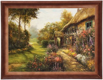 Obraz w drewnianej ramie, 30x40 cm- Dom w ogrodzie, Zygmunt Konarski - Postergaleria