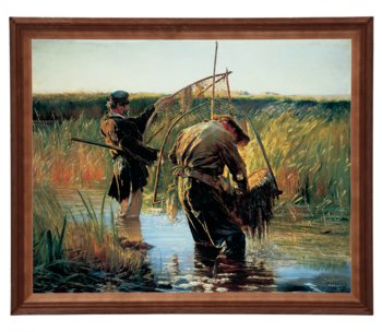 Obraz w drewnianej ramie, 40x50 cm- Rybacy, Leon Wyczółkowski - Postergaleria
