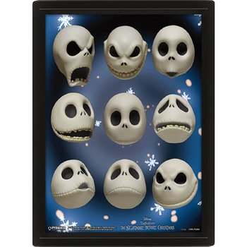 obraz w ramie 3D THE NIGHTMARE BEFORE CHRISTMAS - JACK EXPRESSIONS - Pyramid