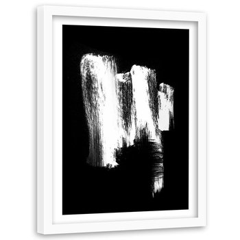 Obraz w ramie białej FEEBY, Abstrakcja Czarno Biały 40x60 - Feeby