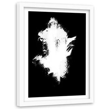 Obraz w ramie białej FEEBY, Abstrakcja Czarno Biały 60x90 - Feeby