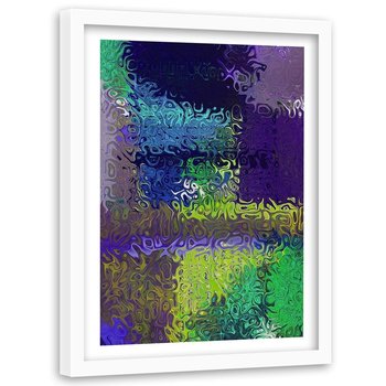 Obraz w ramie białej FEEBY, Abstrakcja Kolorowa 80x120 - Feeby