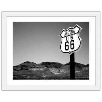 Obraz w ramie białej FEEBY Arizona us 66, 50x40 cm cm - Feeby