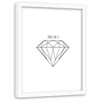 Obraz w ramie białej FEEBY, Diament Geometryczny 40x60 - Feeby