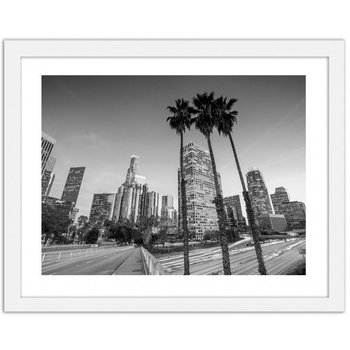 Obraz w ramie białej FEEBY Downtown Los Angeles, 90x60 cm - Feeby
