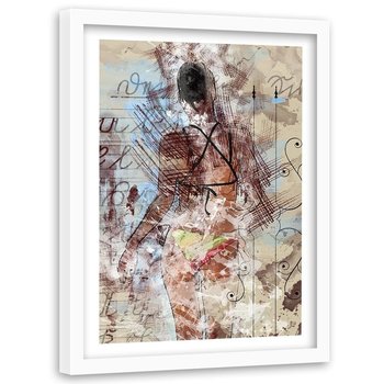 Obraz w ramie białej FEEBY, Dziewczyna w bikini, 40x60 cm - Feeby