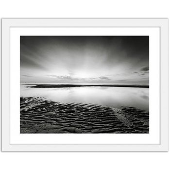 Obraz w ramie białej FEEBY Falisty brzeg morza, 50x40 cm - Feeby