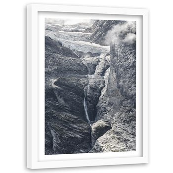 Obraz w ramie białej FEEBY, Góry Widok Skały Natura 60x90 - Feeby