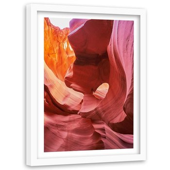 Obraz w ramie białej FEEBY, Kanion Piaskowiec Góry 80x120 - Feeby
