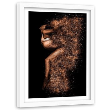 Obraz w ramie białej FEEBY, Kobieta w złotym Pyle 60x90 - Feeby