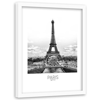 Obraz w ramie białej FEEBY, Miasto Paryż Wieża Eiffla 80x120 - Feeby